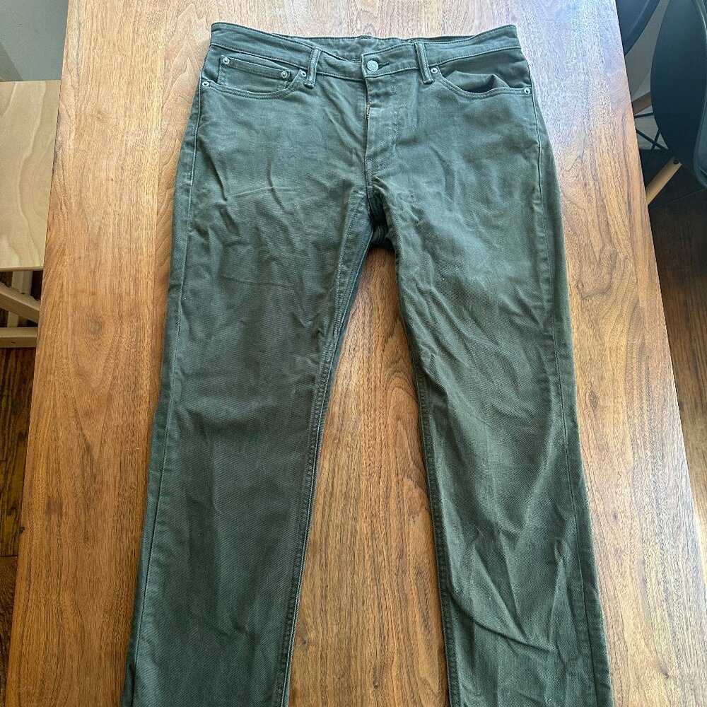 Levi's Commuter 511 Slim Fit Jeans - 36 x 32 - Cycling Pants - Dark Olive Green